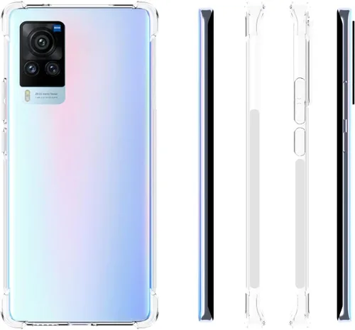Vista 2 de USTIYA Funda para Vivo X60 Pro Clear TPU Cuatro Esquinas Funda Protectora Transparente Suave Funda