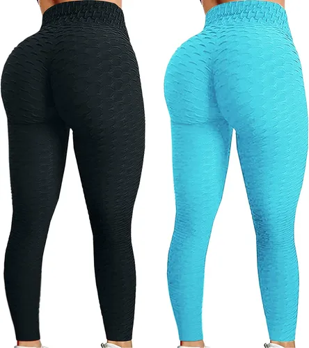 Vista 2 de Kauounady Running Exercise Hip High Pants Yoga Bubble Waist Lifting Fitness Women's Yoga Pants Loose Yoga Pants for Girls
