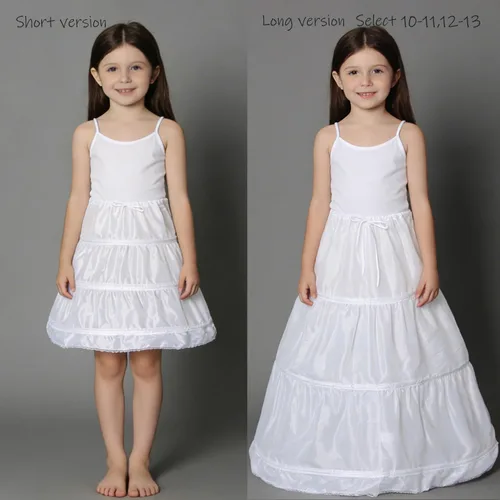 Vista 6 de Abaowedding Falda de Crinolina para Niñas con 3 Volantes, Media Enagua, para Niñas de Flores