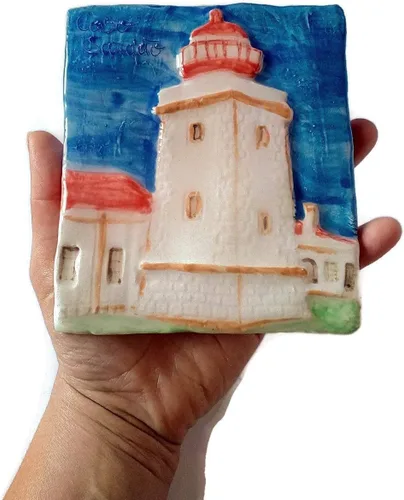 Vista 9 de Azulejo de faro de cerámica portugués hecho a mano