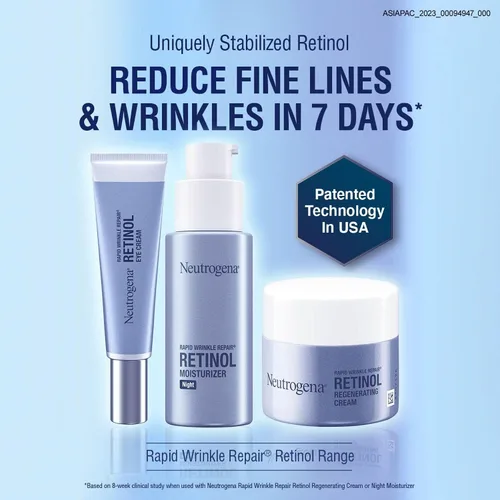 Vista 4 de Neutrogena Rapid Wrinkle Repair - Crema facial regeneradora de retinol y ácido hialurónico, crema facial antiarrugas, crema para el cuello