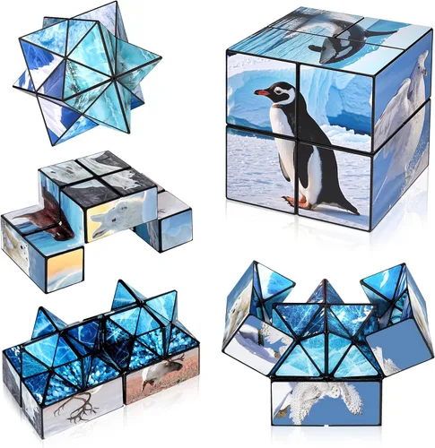Vista 13 de Star Cube - Juego de cubos mágicos, cubo Yoshimoto 2 en 1 para niños y adultos, juguete para niños y niñas de 8 a 12 años
