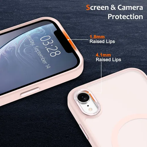 Vista 979 de Anuck - Funda magnética para iPhone 11 compatible con MagSafe, carcasa trasera mate translúcida dura, borde de TPU, delgada, resistente a impactos