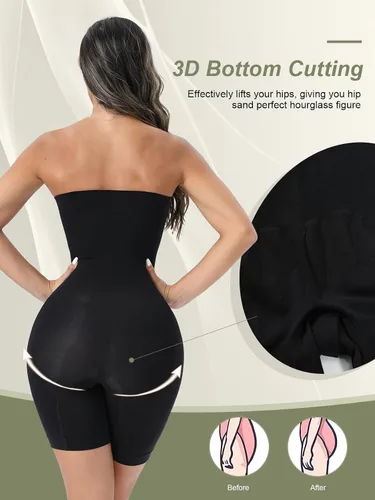 Vista 5 de Faja moldeadora sin tirantes, levantador de glúteos, mediados de muslo, moldeador de cuerpo para mujeres, debajo del vestido, control de abdomen
