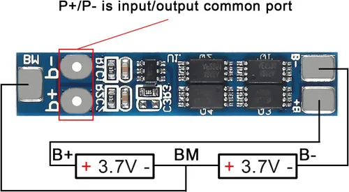 Vista 4 de Alinan 6pcs 2S 8A 7.4V 8.4V 16A Límite de corriente 18650 Cargador de batería de litio BMS Circuito Placa de protección PCB para batería de litio
