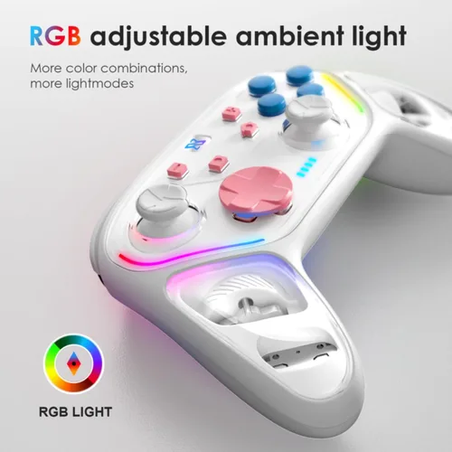 Vista 6 de BINBOK GEMINI Switch Controller, Wireless Switch Pro Controller for SwitchSwitch LiteSwitch OLED, Hall Effect Joystick Wireless RGB Remote Gamepad