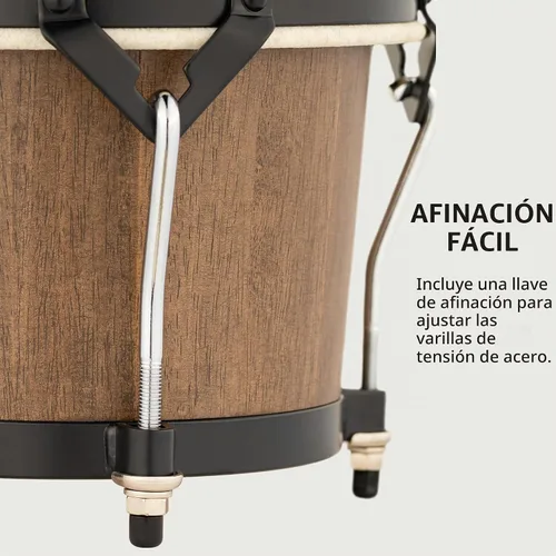 Vista 5 de Meinl Percussion HTB100WB-M Headliner Traditional Designer Series Bongos de madera, marrón nogal