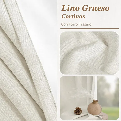 Vista 8 de LAMIT Cortinas opacas cortas de lino de 30 pulgadas para ventanas de cocina sobre el fregadero, cortinas de café texturizadas de lino marfil