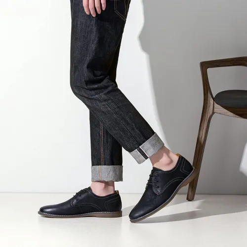 Vista 2 de Jousen Zapatos de vestir casuales para hombre, zapatos de vestir clásicos de gamuza para hombre