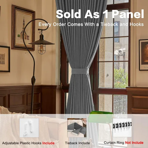 Vista 20 de HUTO Cortinas Plisadas de Pinzas Opacas con Aislamiento Térmico para Oscurecer la Habitación, Panel de Tratamiento de Ventana para Sala de Estar