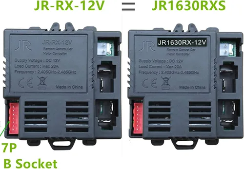 Vista 2 de B Socket JR-RX-12V Receptor Match 2.4G Bluetooth Accesorios de control remoto, caja de control, placa base niños paseo en coche piezas de repuesto