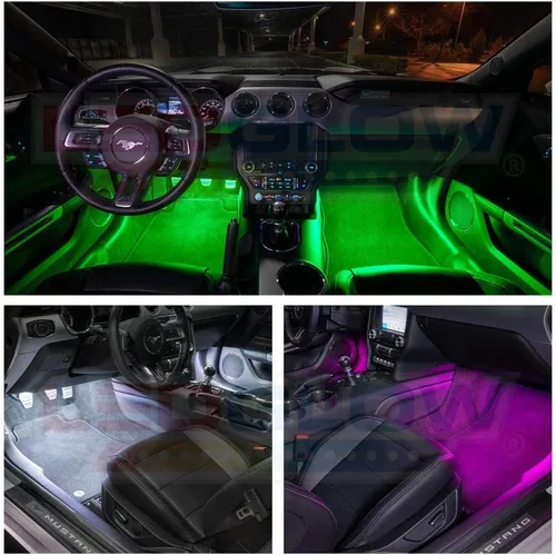 Vista 3 de LEDGlow Kit de iluminación de neón para interiores con Bluetooth, multicolor, 4 piezas, para automóviles y camiones, aplicación de teléfono