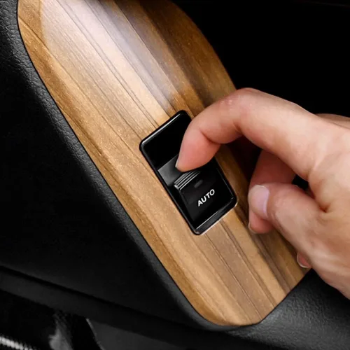Vista 2 de Manija de puerta con textura de madera para Toyota Land Cruiser Prado 150 Panel de elevación de ventana Lc150 2010-2022 Accesorios de actualización