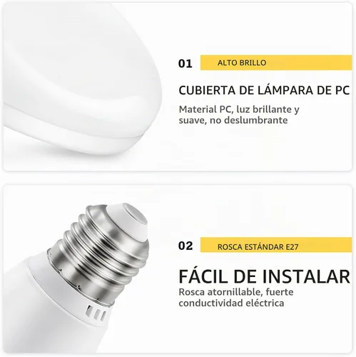 Vista 2 de OSALADI E27 ahorro de energía LED lámpara plana de alta potencia LED bombilla 220V E27 24W UFO LED luz para la iluminación casera