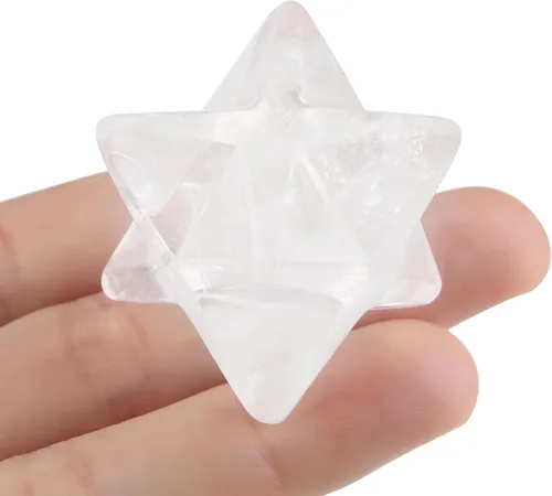 Vista 11 de QINJIEJIE Amatista Merkaba Crystal 1" Natural Healing Stones Meditación Sagrada Generador de Energía Rejilla de Cristal Decoración del Hogar