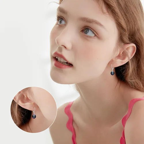 Vista 2 de KECHO Aretes de gota de perlas de agua dulce de oro macizo de 14 quilates para mujer, regalos de dama de honor para ella