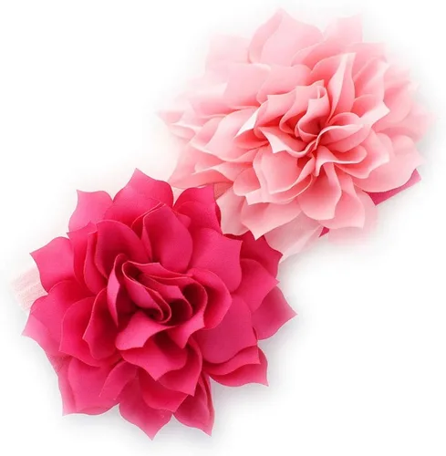 Vista 33 de Diademas de flores de pétalos para bebés y niñas, par elástico para niños pequeños