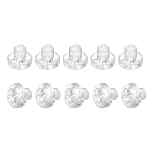 Vista 15 de uxcell M2x6mm plástico Phillips pernos 50pcs PC Pan cabeza máquina tornillos transparentes