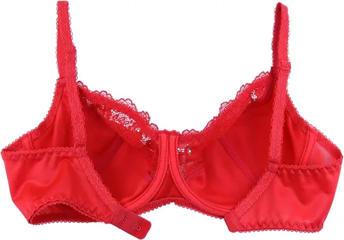 Vista 4 de frugue Sujetador sin forro de encaje transparente para mujer, talla grande