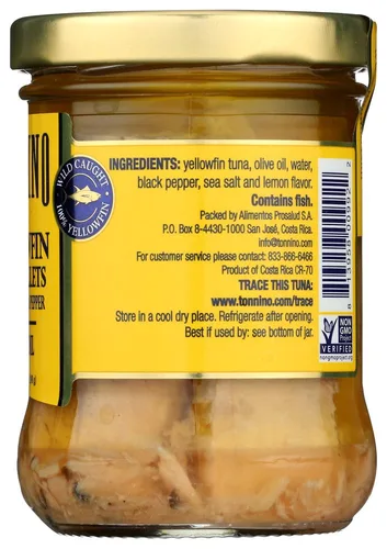 Vista 4 de Tonnino Filetes de atún con limón y pimienta en aceite de oliva, 6.7 onzas, 3