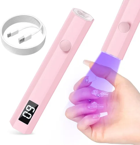 Vista 5 de Mlogiroa - Lámpara de uñas UV con clip para uñas de gel, cuello de cisne, secado rápido