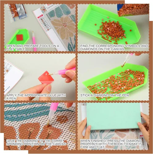 Vista 4 de Yeaqee Juego de 4 piezas de arte de diamantes, pintura de bricolaje para adultos, decoración estética de diamantes, decoración de habitación, lindas