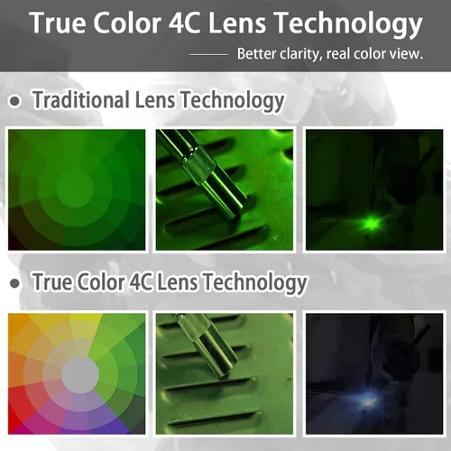 Vista 5 de TEKWARE Casco de Soldadura de Oscurecimiento Automático con Energía Solar de Visión Amplia de Color Verdadero, 4 Sensores de Arco, Rango de Sombra
