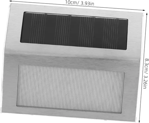 Vista 2 de DOITOOL Lar Step Lights para exteriores Paquete de 4 luces solares de acero inoxidable para escaleras, luces de escalón, lámpara de pared solar