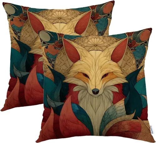 Vista 17 de Batmerry Flowers with Stems Throw Pillow Covers, Beautiful Floral Decorative Pillow Covers Digital Printing Blended for Couch Sofa Bed Invisible