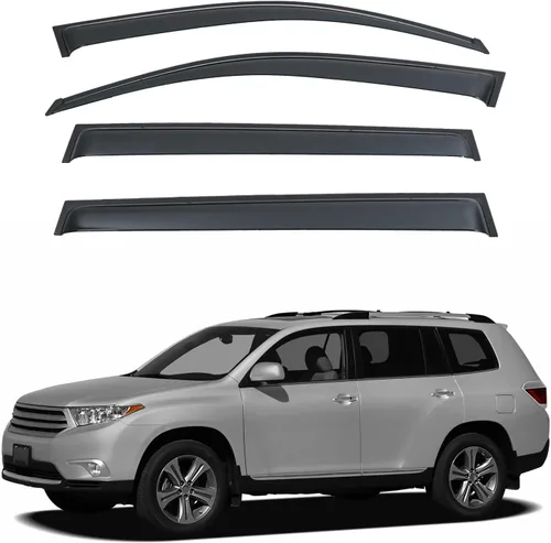 Vista 10 de 4 piezas de protección solar de protección contra la lluvia compatibles con CRV CR-V 2007-2011 tinte de humo con ribete cromado, cinta de montaje