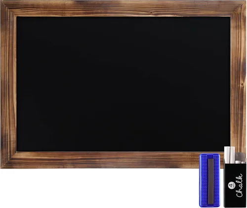 Vista 12 de HBCY Creations Pizarra de tiza de pared con marco de madera maciza blanqueada de 11" x 17", superficie magnética, decoración para el hogar, menús 1