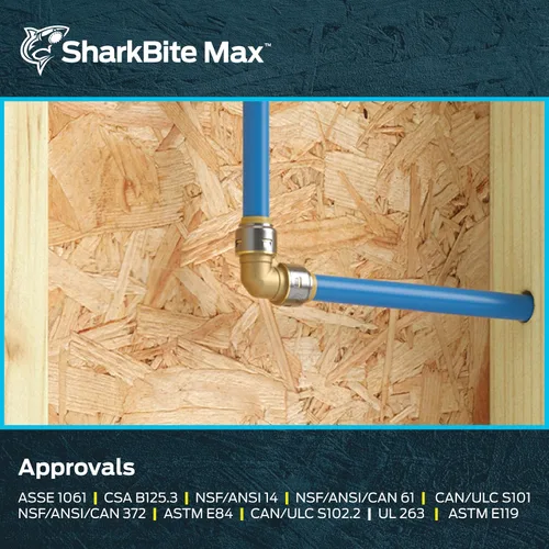 Vista 6 de SharkBite Max 1 x 1 pulgadas PTC Codo de 90 Grados, Accesorio de Plomería de Latón de Conexión a Presión, UR260A