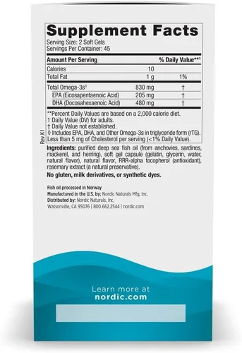 Vista 2 de Nordic Naturals DHA, Fresa - 90 geles blandos - 830 mg Omega-3 - Fórmula DHA de alta intensidad para el apoyo del cerebro y el sistema nervioso