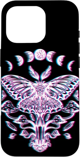 Vista 19 de Funda Glitch para iPhone 15 Glitch Lunar Moth Fases Cristales Setas