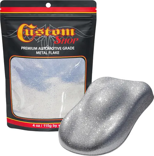 Vista 70 de Custom Shop - Purpurina metálica para pintura automotriz, oro brillante, 4 oz, micro escamas de metal de 0.004" para pintura de automóviles, aditivo