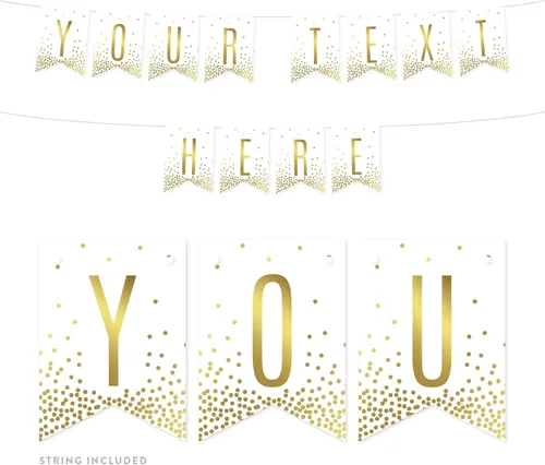 Vista 26 de Andaz Press Decoraciones divertidas de pancarta con diseño de confeti dorado metálico sobre blanco para fiestas de jubilación, la aventura comienza