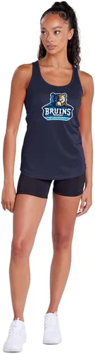 Vista 2 de Camiseta deportiva sin mangas oficial de NCAA Collegiate para mujer, con espalda cruzada, colección con logotipo primario