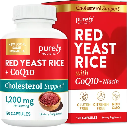 Vista 10 de Arroz de levadura roja con suplemento CoQ10 Niveles de colesterol saludables y apoyo para la salud cardíaca Arroz de levadura roja extra fuerte