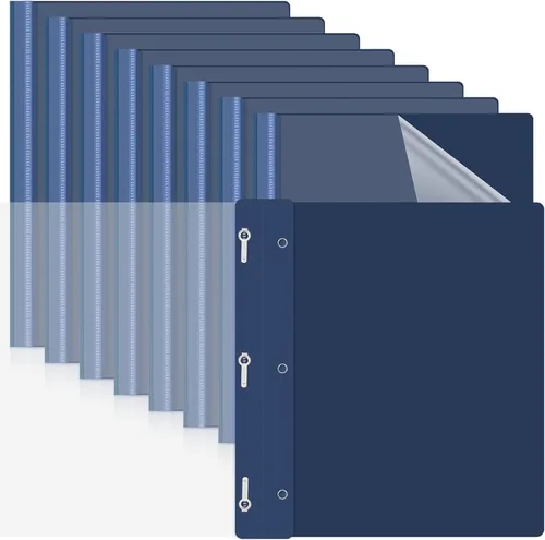 Vista 9 de Teling 48 portadas de informes frontales transparentes con puntas, carpetas de presentación de plástico de 3 puntas para currículum vitae