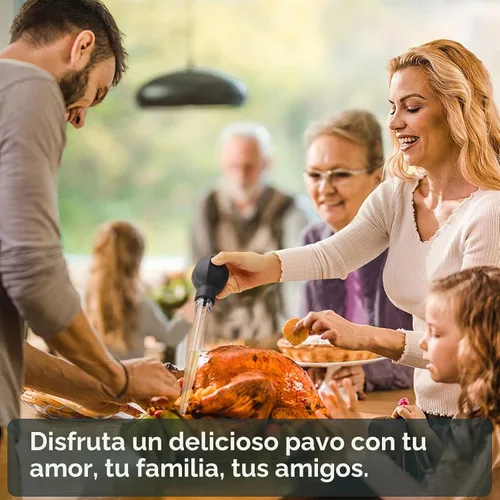 Vista 7 de SCHVUBENR Baster de Pavo Grande con Cepillo de Limpieza - Herramienta de Baster Premium para Cocinar - Fácil de Usar y Limpiar - Potente Baster