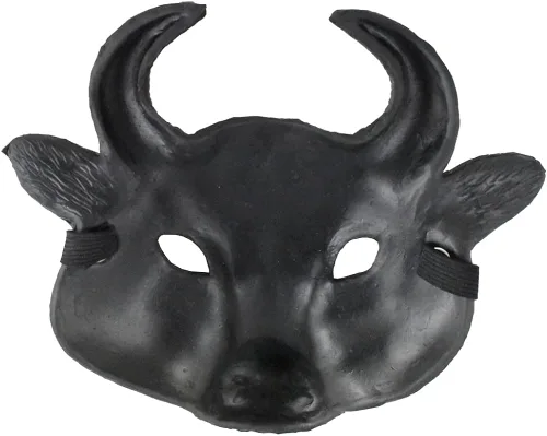 Vista 5 de Máscara facial de toro de espuma, accesorio para disfraz, color marrón
