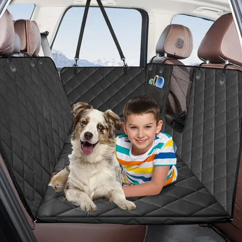 Vista 10 de Kytely Funda de asiento de coche para perro, tamaño XL, funda de asiento de perro resistente para asiento trasero, hamaca antideslizante 100%