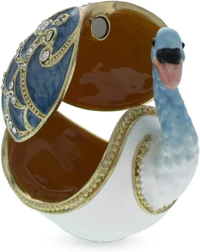Vista 5 de BestPysanky Figurita de caja de baratija de cisne con joyas
