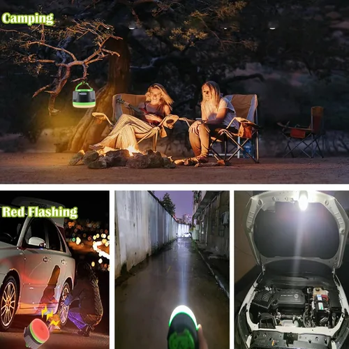 Vista 5 de LIT-PaTH - Linterna LED para campamento, luz recargable con base magnética, 4400 mAh, kit de supervivencia para emergencias, huracanes, cortes