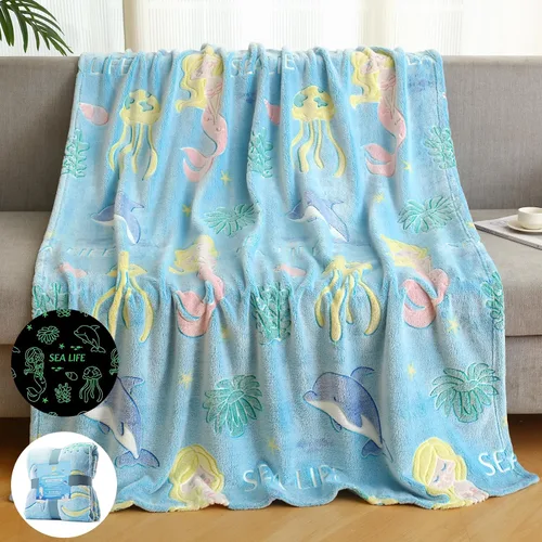 Vista 14 de LIFEYJ Manta que brilla en la oscuridad, regalos de unicornios para niñas, manta suave de 3, 4, 5, 6, 7, 8, 9, 10 años, juguetes para niñas de 6 a 8