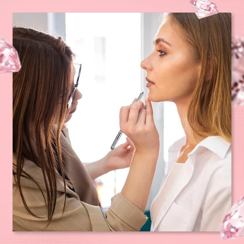 Vista 4 de Charme Princesse Kit de bolígrafo Microblading de doble cara, kit de bolígrafo manual con 20 agujas de pigmento para práctica de cejas, regla