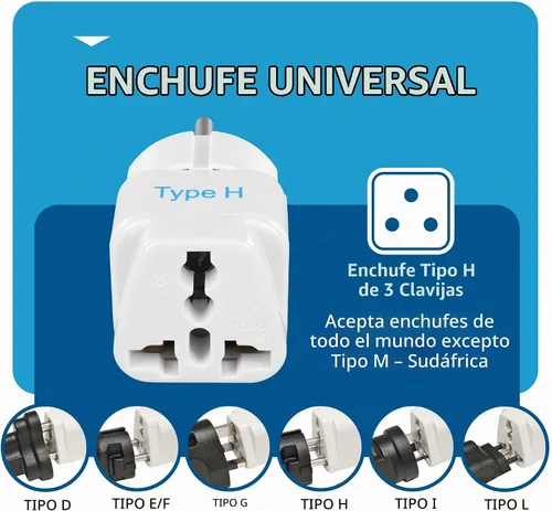 Vista 3 de Ceptics Israel - Adaptador de corriente de viaje universal con enchufe, funciona en Palestina, Jerusalén, Ciudad Santa, perfecto para cargar tus
