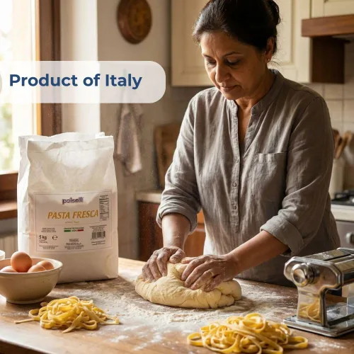 Vista 4 de POLSELLI Harina de Pasta Fresca, Tipo 00, 100% Harina de Trigo Blanda, 5 kg (11 lbs) Type "00" Made For Bread Machine Or Handmade Pasta, Bread &