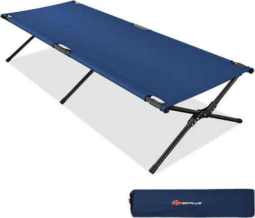 Vista 10 de Goplus Catre plegable para acampar con bolsa de transporte, cama de dormir portátil y ligera para exteriores para adultos y niños, capacidad