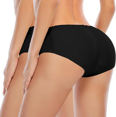 Vista 23 de DERCA Pantalones cortos acolchados de encaje con almohadillas de cadera para realzar los glúteos Beige